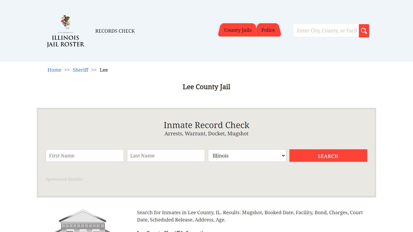 Lee County Jail - Jail Roster Search